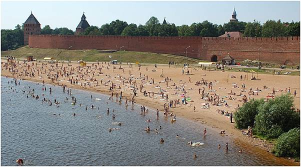 bathing area in front of the walls of Novgorod(RU)